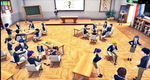 圖2. 元宇宙教室內的課堂討論