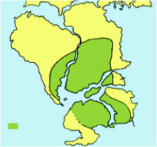 古生代期冰川沈積物分布圖〈參考何春蓀,1980〉