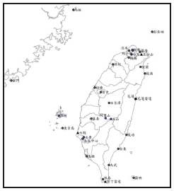 圖2 中央氣象局局屬氣象及雷達站分佈圖