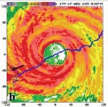 圖b為2001年9月16日納莉颱風