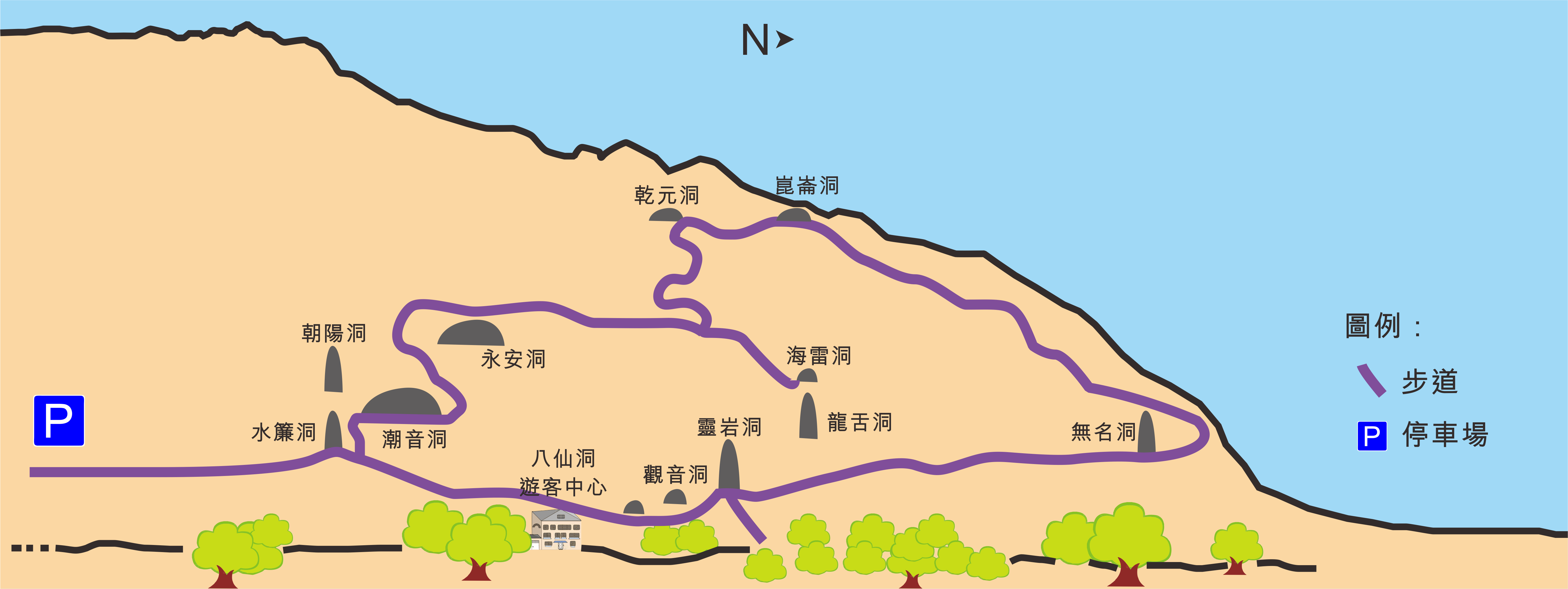 八仙洞遺址導覽示意圖